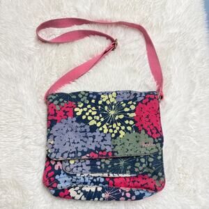 Boden Canvas Crossbody Purse Messenger Style Foldover Accordian Colorful Bin